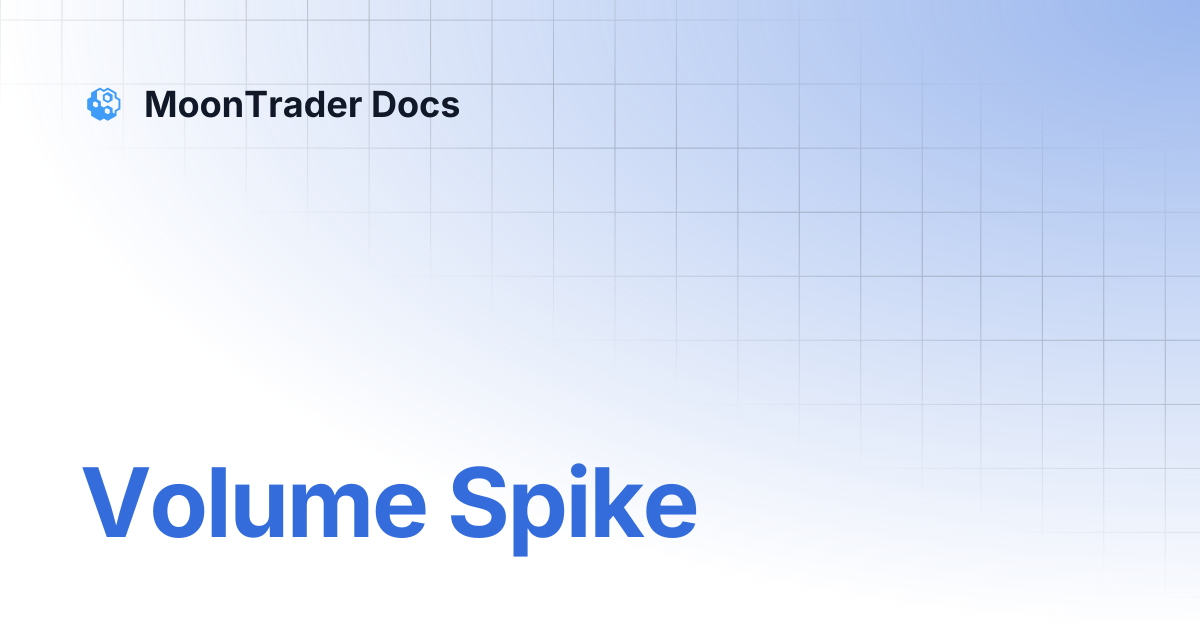 Volume Spike | MoonTrader Docs